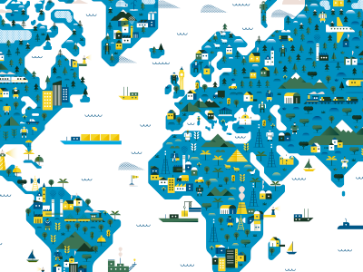 World Map globe industry map vector world map