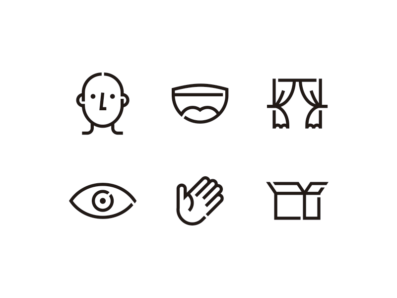 Iconos Madrid Cultura Abierta box eye hand head icon open vector