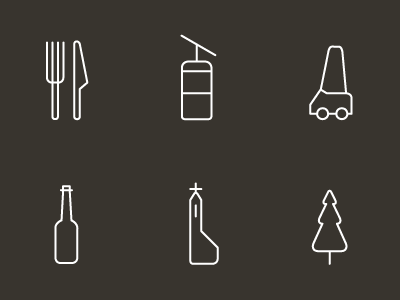 Icons Dolomites icons outline vector