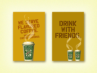 Heine Brothers Coffee Posters illustration poster design print design