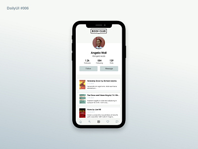 DailyUI 006 - User Profile books daily ui daily ui 006 daily ui challenge figma mobile design mobile ui ui design user profile