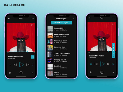 DailyUI 009 & 010 - Music Player & Social Share