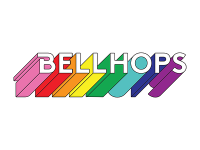 Atlanta Pride Bellhops Logo branding colorful design inhouse logo logotype pride rainbow tshirt typography