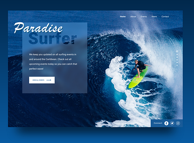 Surfer Landing Page adobe xd adobexd design landing page landing page design landingpage minimal typography ui web web design website