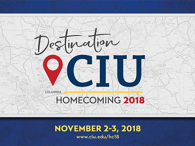 Columbia Intl Univ - Homecoming 2018 - Logo Design homecoming logo postcard university