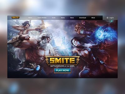 SMITE - Landing Page adobe adobe xd flat game homepage landingpage login smite videogame website