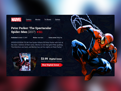 #002 Daily UI - Checkout adobe check out comic daily ui dark design marvel spider man web xd