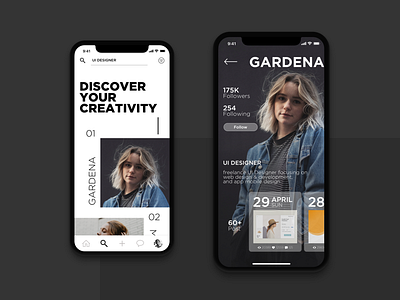 Mobile Screen - Discover People app design discovery illustration mobile design typography ui ui design ux ux design