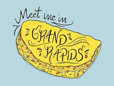 Meet me in Grand Rapids design hand lettering illustration lettering