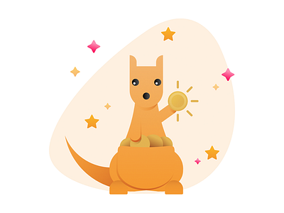 Wally - Character Design animal app branding design flat identity illustration kangaroo vector