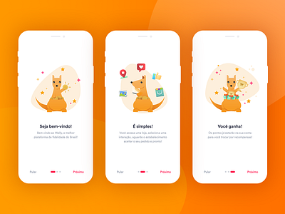 Wally App Onboarding animal app design experience flat illustration interaction interface interface design interface designer ios kangaroo onboarding ui user experience user interface ux