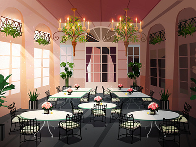 Restaurant 2d 2d art concept design illustration photoshop