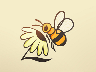Bee 2d 2d art concept design logo vector