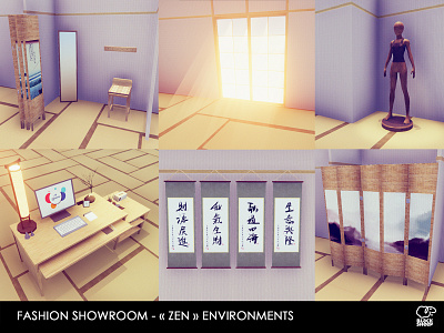 fashion showroom environment2 3d 3d art environment render rendering zen