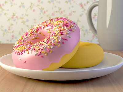 Donuts 3d 3d art blender cake design dessert