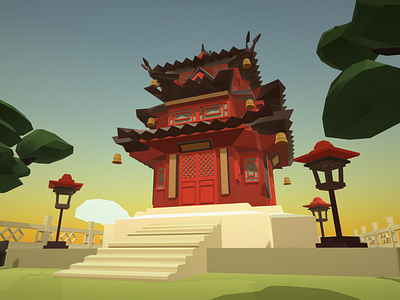 Temple 3d 3d art design lowpoly maya unity unity3d