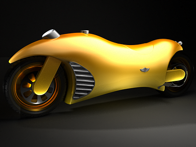 Motorcycle 3d 3d art design industrial design maya motorbike yellow