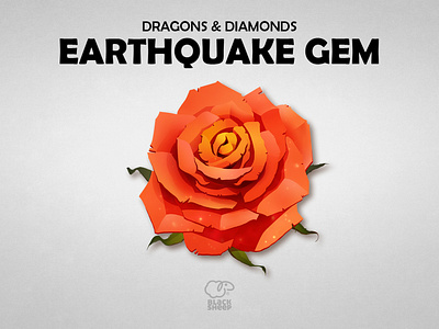 Earthquake Gem 2d 2d art blacksheepstudio booster design earthquake fleur game gem icon interface logo mobile phone plant red rose rouge ui