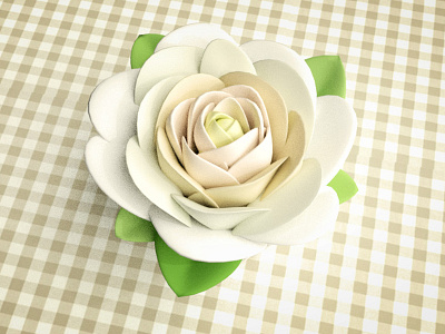 Flower cake 3d 3d art blender cake concept cream design dessert desserts flower rose white