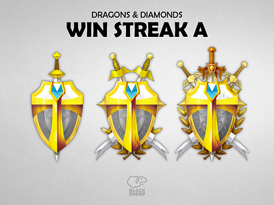Win streak 2d 2d art booster concept design dragon game interface logo mobile photoshop straks streak sword ui win
