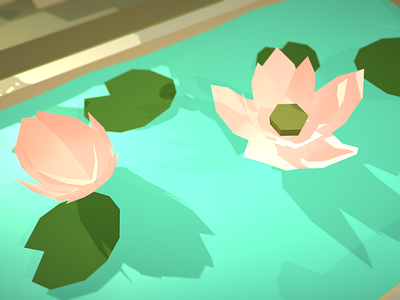 lotus 3d 3d art concept design flower game lotus lotus flower lowpoly maya pink temple unity unity3d