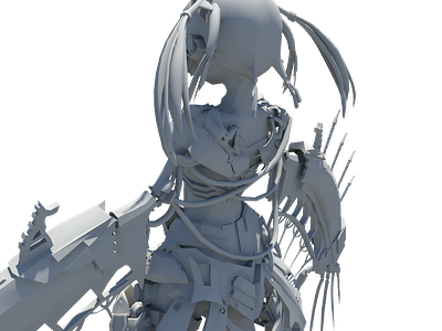 Robot 3d 3d art concept design future gril maya modelisation robot white