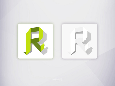 R 2d 2d art concept design green interface logo mobile origami paper photoshop ui vector white