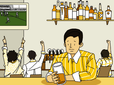 bar 2d 2d art bar beer concept design football illustration interface photoshop yellow