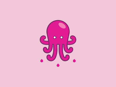Squid/Octopus Logo branding ink logo logo design logo mark octopus pink squid