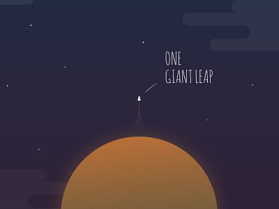 One Giant Leap illustration planet poster space