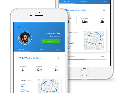 Daily UI #6 - User Profile app design daily ui fitness app myfitnesspal ui design