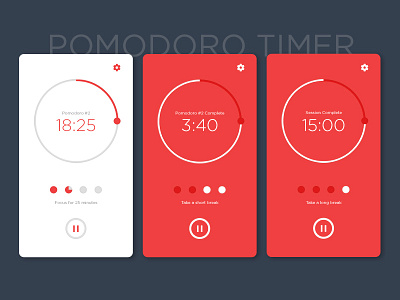 Daily UI #14 - Countdown Timer countdown daily ui mobile app pomodoro timer ui ui design ux
