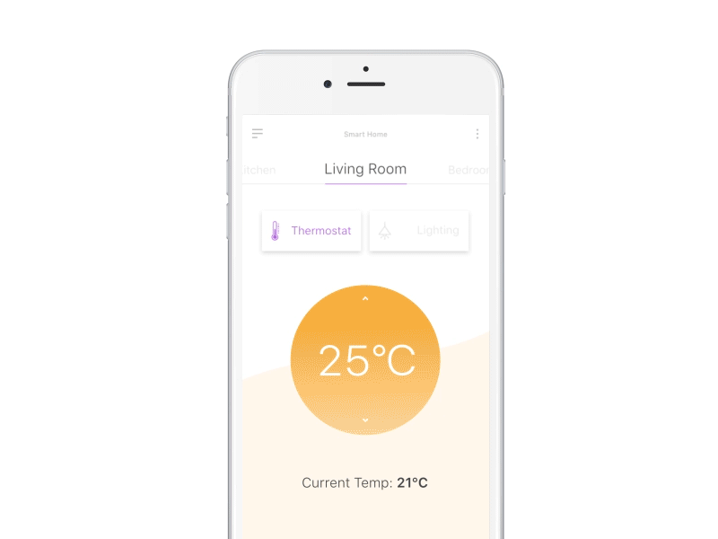 Daily UI #21 - Home Monitoring daily ui mobile app smart home thermostat ui ui design ux