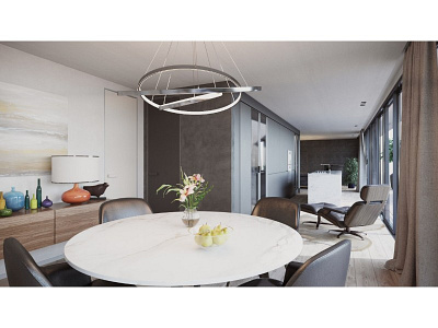 3D Interior - Studio Apartment 3d 3d visualization 3dmax 3dsmax architecture archviz interior interior design render rendering scandinavian vray