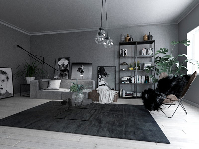 3D Interior - Studio 3d 3d visualization 3dmax 3dsmax architecture archviz interior design interior design render rendering scandinavian