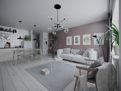 3D Interior - Scandinavian Style 3d 3d visualization 3dmax 3dsmax architecture archviz interior interior design render rendering scandinavian vray
