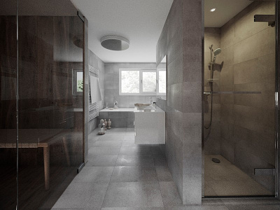 3D Interior - Bathroom 3d 3d visualization 3dmax 3dsmax architecture archviz interior interior design render rendering scandinavian vray