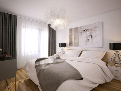 3D Interior - Scandinavian Style - Bedroom 3d 3d visualization 3dmax 3dsmax architecture archviz interior interior design render rendering scandinavian vray