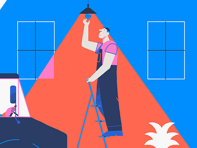 Installing a lightbulb by Simple Story on Dribbble