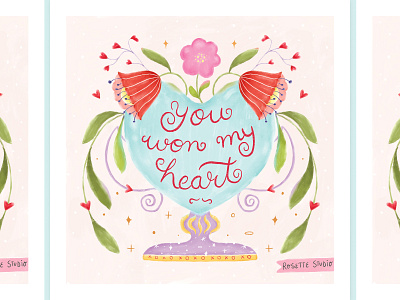 You won my heart - Card illustration