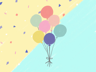 Balloons cute illustrated illustration photoshop sticker design womenofillustration