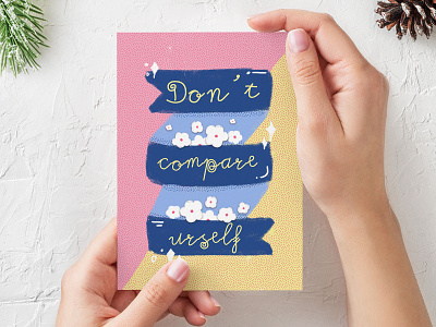 Self Care Note Card art licensing cute digital art editorial design goodtype greeting card hand lettering illustrated illustration photoshop typography