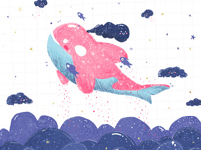 Whale Illustration childrens illustration cute art digital art editorial design illustration illustration art photoshop