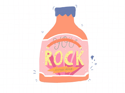 " You Rock " enerygy Drink Illustration art licensing branding cute digital art editorial design goodtype hand lettering illustration packaging design photoshop typography