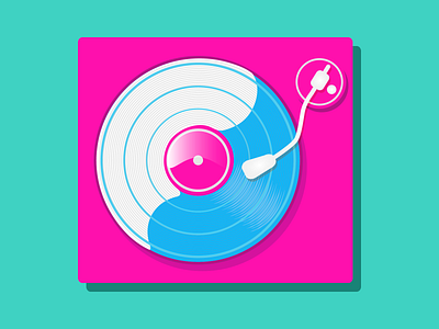 Des1gnON Challenge art branding challenge design flat hi dribbble illustration logo music record player vector vinil