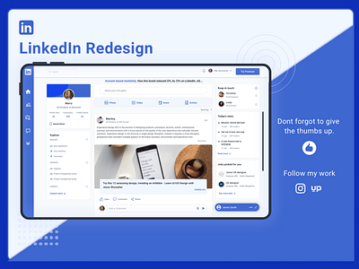 LinkedIn Redesign Concept by SaiPriya on Dribbble
