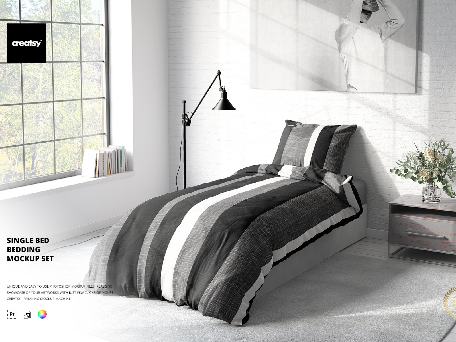 Download Single Bed Bedding Mockup Set By Mockup5 On Dribbble PSD Mockup Templates