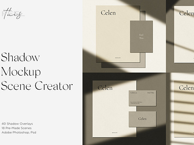 Celen Shadow Mockup Scene Creator branding design minimal minimal template minimalist mock up mockup mockup set mockups pattern portfolio psd scene creator scene design shadow shadow mockup shadow mockups shadow scene template templates