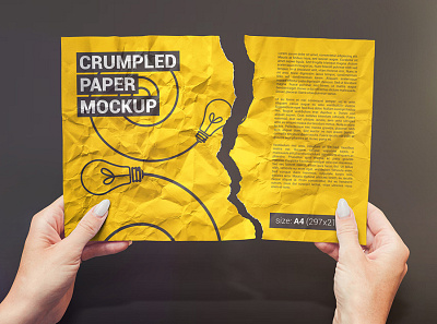 Crumpled A4 Paper / Poster / Flyer Mockup a4 paper a4 paper mockup art branding crumpled a4 paper flyer flyer mockup flyer mockups mock up mockup mockups poster poster art poster design poster mockup poster template print design print template printing template