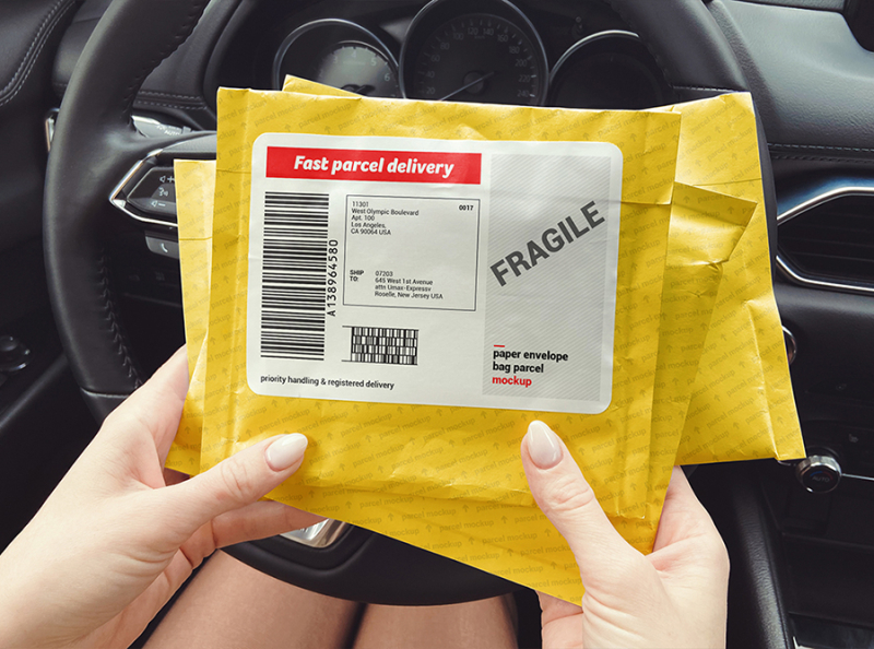 Download Paper Envelope Bag Parcel Mockup by Mockup5 on Dribbble